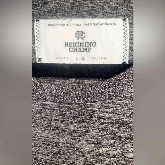 Reigning Champ feathered grey long sleeve casual heathered grey t shirt L - Picture 4 of 4